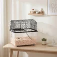 Two-Tier Hamster Cage with Wheels and Deep Bottom – Black