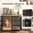 Large Dog Crate Furniture with Steel Mesh – Walnut Brown, 118cm