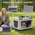 Soft Pet Carrier with Washable Cushion – Light Grey, 81 × 56 × 58cm