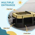 Foldable Dog Pen Portable Indoor/Outdoor – Yellow and Black