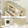 Three-Level Wooden Hamster Habitat with Wheel – Natural, 100cm