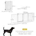 Four-Panel Freestanding Wooden Pet Gate – White, 80cm