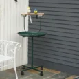 Bird Perch Stand with Bowls and Wheels – Green, 122cm