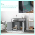 Cat Litter Cabinet with Adjustable Divider – Grey, 76cm