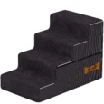 Dog Stairs 4-Step Washable Cover Carry Handle – Dark Grey