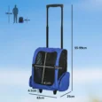 Pet Backpack and Wheeled Trolley Carrier – Blue, 4kg