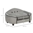 Dog Sofa Wooden Frame 66.5x45x35.5cm – Grey