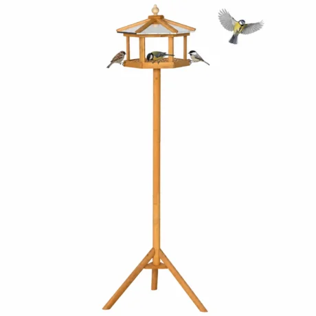 Wooden Garden Bird Table with Pitched Roof – 153cm