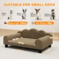 Elevated Dog Sofa Bed with Backrest – Brown