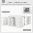 Two-Door Furniture Dog Crate – White, 91.8cm