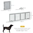 Four-Panel Freestanding Wooden Dog Gate – Light Grey, 204cm