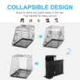 Folding Trapezoid Dog Crate with Tray – Black, 93cm