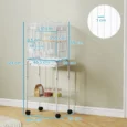 Bird Cage with Wheeled Stand and Swing – White, 124cm