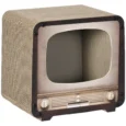 Television-Style Cardboard Cat House with Scratcher – Brown