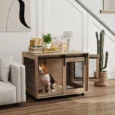 Dog Crate Furniture 80W x 58.5D x 63Hcm – Walnut Brown