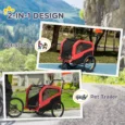 Convertible Dog Bike Trailer and Stroller – Red