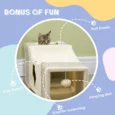 Cat Tunnel with Caves and Scratching 98cm – Brown and Beige