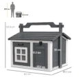 Compact Wooden Rabbit Resting House with Carry Handle – Grey
