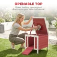 Wooden Rabbit Hutch 51x42x43cm – Red