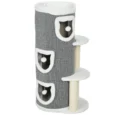 Three-Den Cat Scratching Barrel with Platforms – Grey, 101cm