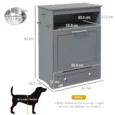 Pet Feeding Cabinet with Pull-Out Bowls – Grey