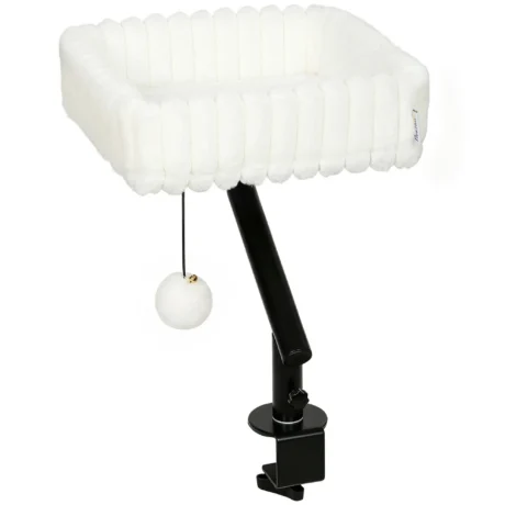 Clamp-On Rotating Cat Bed – White, 35cm