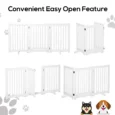 Freestanding Dog Gate Wood Expandable Barrier – White