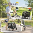 Two-in-One Dog Bike Trailer and Folding Stroller – Grey