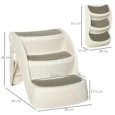 Folding Three-Step Pet Stairs – Cream, 38cm