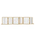 Six-Panel Freestanding Wooden Pet Gate – Natural, 70cm