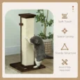 Tall Sisal Cat Scratching Post – Brown, 81cm