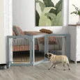 Three-Panel Freestanding Dog Gate – Grey, 61cm