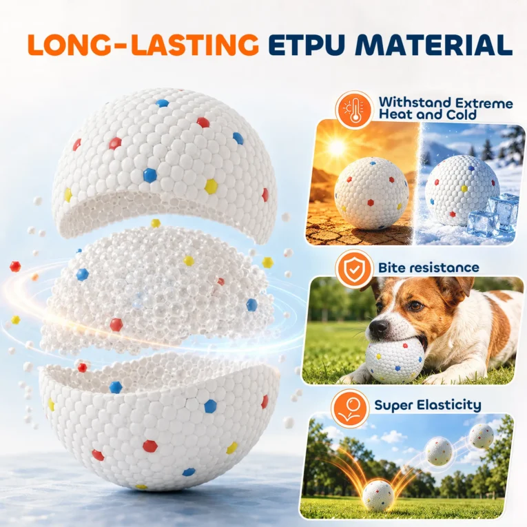 ETPU Dog Fetch Balls – Pack of Six, 5.8cm