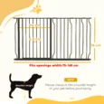 Extra-Wide Dog Gate with Extensions – Black, 75–145cm
