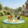 Dog Sprinkler Splash Pad – Blue and Yellow, 170cm