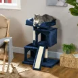 Dual-Condo Cat Activity Tree with Sisal Posts – Navy Blue