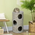 70cm Cat Scratching Barrel with Connected Hideaways – Light Grey