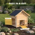 Wooden Duck House with Opening Roof and Removable Floor – Natural