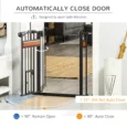 Auto-Closing Pet Gate with Cat Flap – Black, 74–80cm