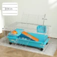 Small-Pet Habitat with Wheels and Water Bottle – Blue