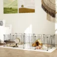 12-Panel Metal Pet Playpen Enclosure – Black