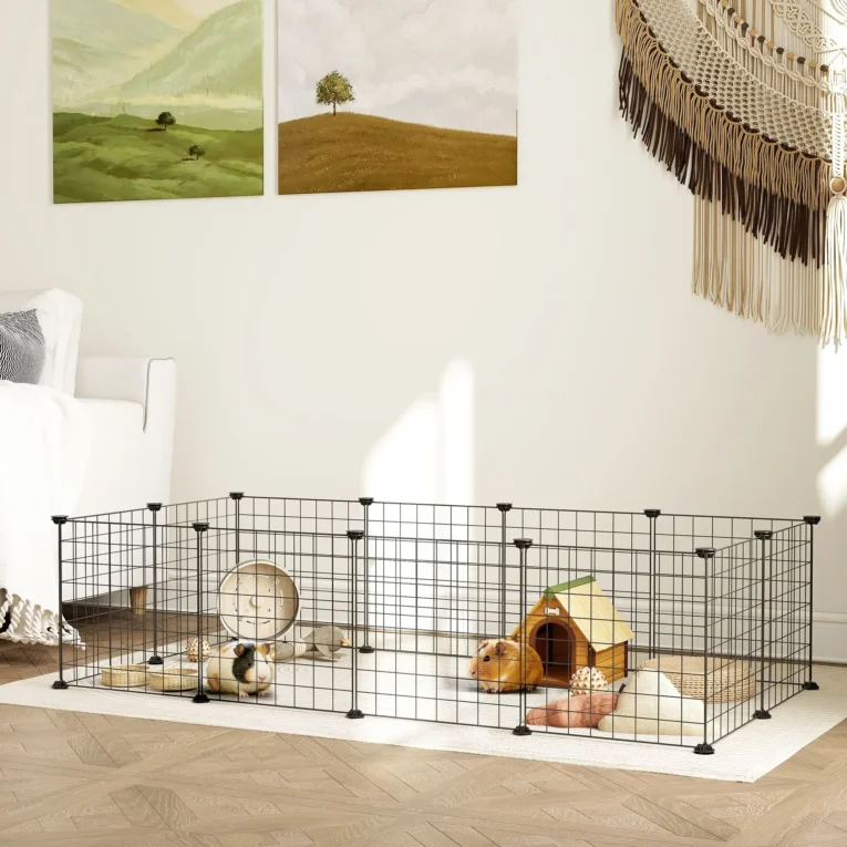 12-Panel Metal Pet Playpen Enclosure – Black 12-Panel Metal Pet Playpen Enclosure – Black
