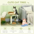 Compact Two-Bed Cat Tree – Green, Brown and Beige