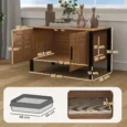 Cat Litter Box Enclosure with Legs 80cm – Dark Brown, Black