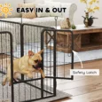 Eight-Panel Steel Dog Playpen with Gate – Black, 60cm High