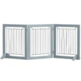 Three-Panel Freestanding Dog Gate – Grey, 61cm