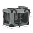 Folding Fabric Pet Carrier with Three Access Openings – Grey