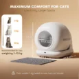 Automatic Cat Litter Box APP Control 72L – White, Grey