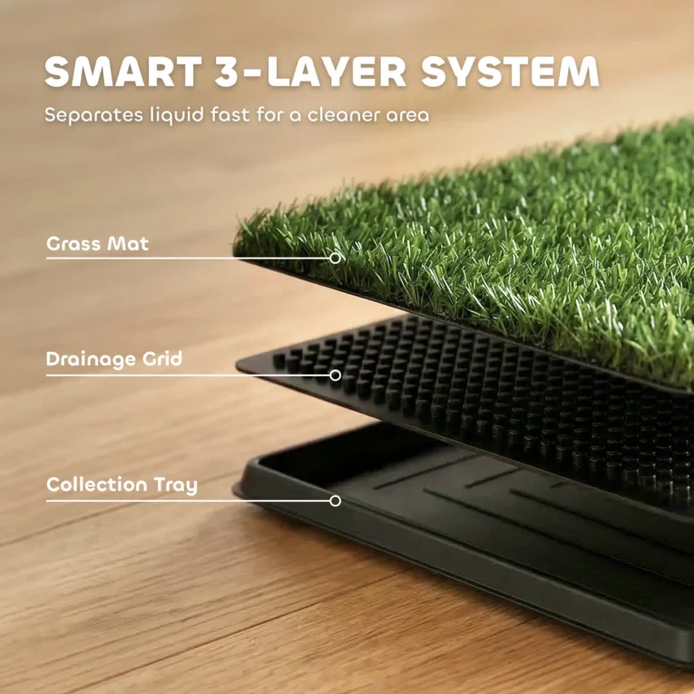 Dog Toilet Training Tray with Two Grass Mats – 76cm