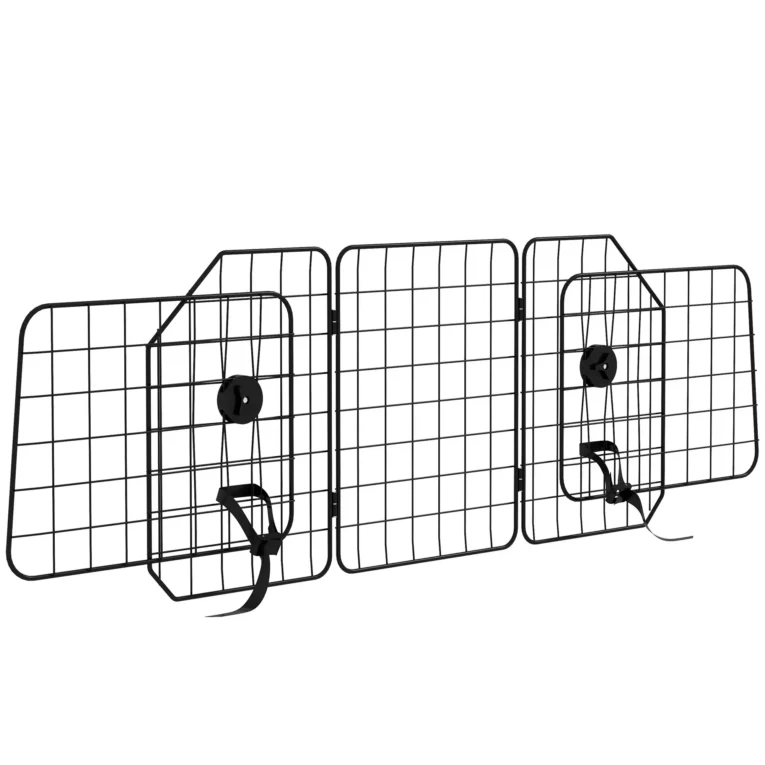 Adjustable Steel Dog Car Guard – Black, 93–150cm
